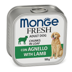 Monge Fresh Adult Dog Chunks in Loaf with Lamb