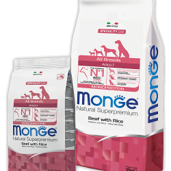 MONGE Natural Superpremium All Breeds Adult Monoprotein Beef with Rice