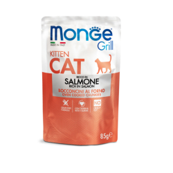 MONGE Grill Kitten Cat Chunkies in Jelly Rich in Salmon