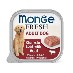 Monge Fresh Adult Dog Chunks in Loaf with Veal