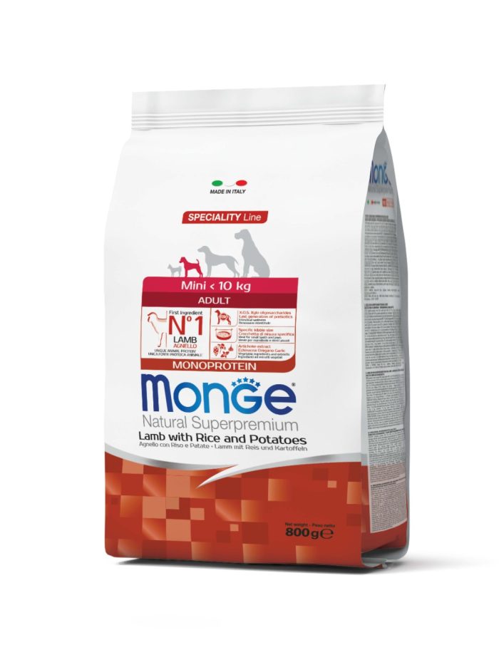 MONGE Natural Superpremium Mini Puppy and Junior Monoprotein Lamb with Rice