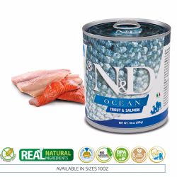 N&D DOG WET FOOD OCEAN TROUT & SALMON 285 GR