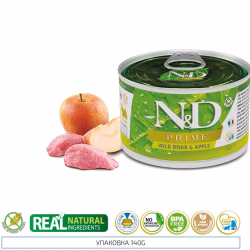 N&D DOG WET FOOD PRIME WILD BOAR & APPLE 140 GR