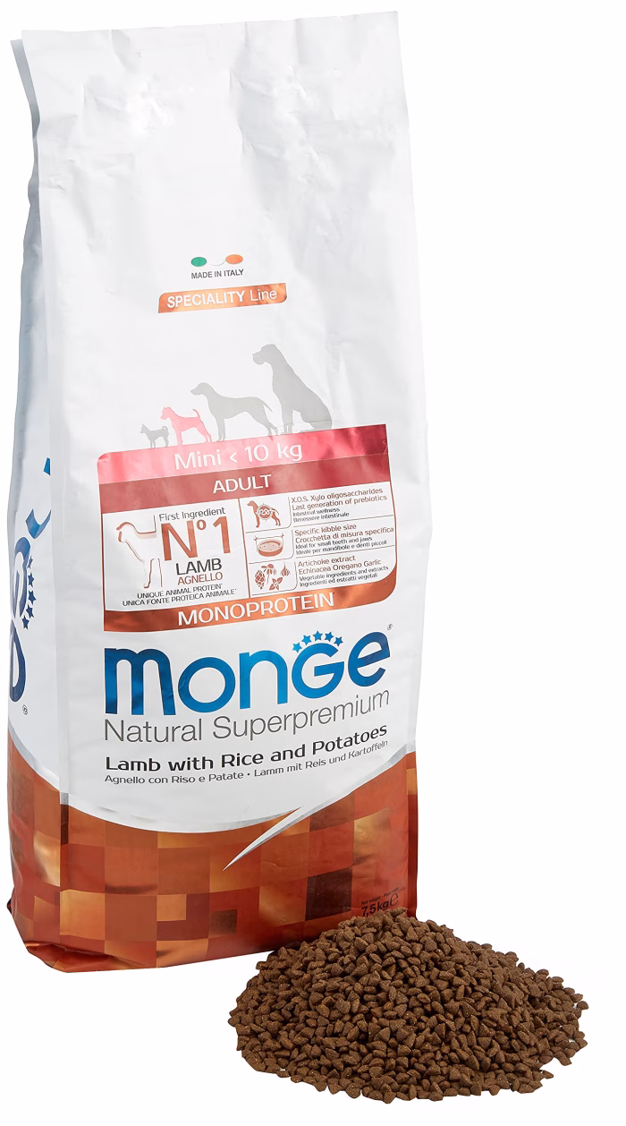 MONGE Natural Superpremium All Breeds Adult Monoprotein Lamb with Rice and Potatoes