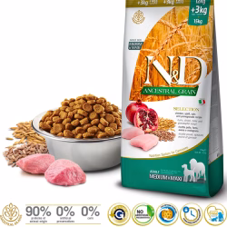 N&D DOG ANCESTRAL SELECTIONCHICKEN & POMEGRANATE ADULT MEDIUM & MAXI 15 KG