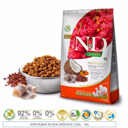 N&D DOG QUINOA DOG SKIN & COAT. HERRING & COCONUT ADULT ALL BREEDS 7 KG