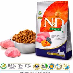 N&D DOG PUMPKIN DOG LAMB & BLUEBERRY ADULT MINI 7 KG